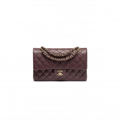CHANEL CLASSIC FLAP 11.12 HANDBAG DARK BROWN A01112 (25.5*15.5*6.5cm)
